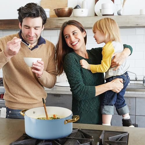Ceramic Pots and Pans Set - Non Toxic Cookware Set with Cooking Utensils Set, Kitchen Cookware Sets Dutch Oven Pot Saucepan Set Sauté Pan Frying Pan Set for Cooking Pot Gold Kitchenware Gift