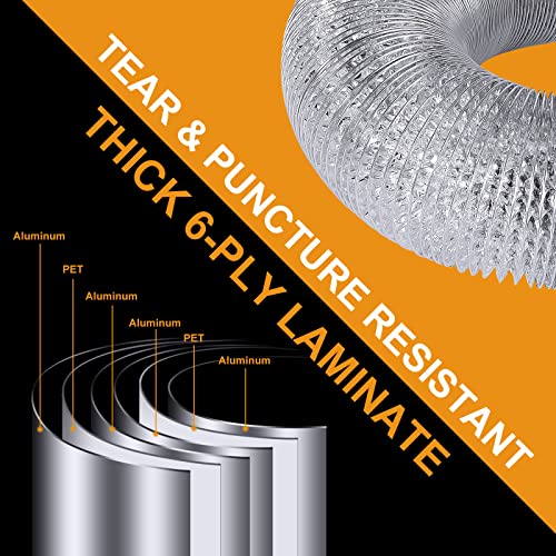 Heavy Duty 4"Flexible Dryer Vent Exhaust Duct Hose 3 Feet photo 7