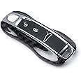 Real Carbon Fiber Replacement Key Fob Remote Case Cover Trim Compatible with 2017-24 Porsche 971 & 18-24 Porsche Cayenne & 19-24 Porsche Taycan Models & 2020-24 Porsche 911 Carrera Models