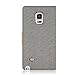GOOSPERY Canvas Wallet for Samsung Galaxy Note 4 Case (2014) Denim Stand Flip Cover - Grey