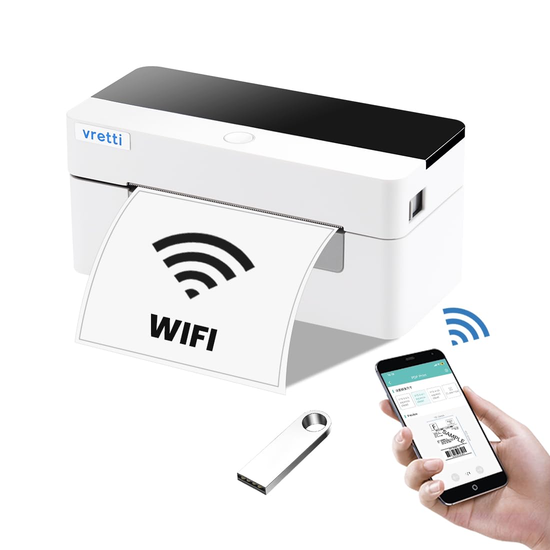 Photo 1 of vretti Wi-Fi Thermal Label Printer - Wireless Shipping Label Printer for Small Business & Package - D463B 4x6 Compatible with Etsy Ebay Amazon Shopify USPS iPhone Android Window Mac