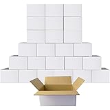 Cardboard Boxes 6x4x4 Shipping Boxes White Kraft Corrugated Small Mailer Boxes, 25 Pack