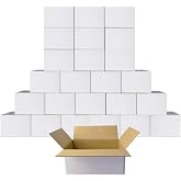 PETAFLOP 9x6x4 Shipping Boxes White Cardboard Mailing Boxes Single Wall Corrugated Box, 25 Pack