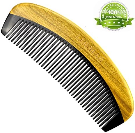 Wood Hair Comb - Natural Sandalwood OX Horn Fine Tooth Detangling Wooden Hair Brush for Women,Men and Kids - SHINY,SMOOTH,NO PULL,NO SNAGS,NO TANGLE,NO STATIC- FREE HAIR,BE COMFORTABLE AND HEALTHY