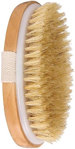 Dry Skin Body Brush with Natural Boar Bristles Improves Skin's Health Remove Dead Skin Dry Brushing Bath Brush for Men Women Elder