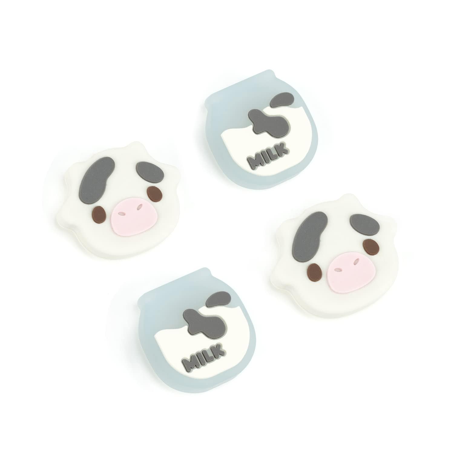 GeekShare Cute Silicone Joy Con Thumb Grip Caps, Joystick Cover Compatible with Switch / OLED / Switch Lite,4PCS -- Dairy Cow