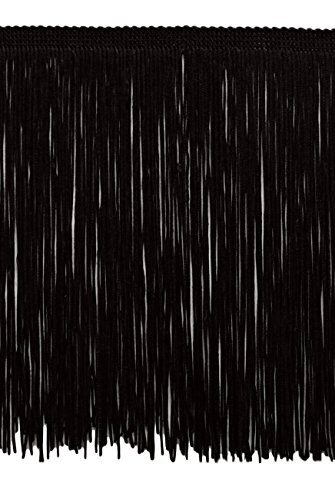 8 Inch Chainette Fringe Trim, Style# CF08 Color: Black - K9, Sold By the Yard