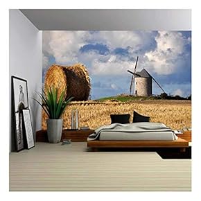Le Moulin De Moidre, Old Windmill Near Mont-Saint-Michel in France - Removable Wall Mural | Self-Adhesive Large Wallpaper - 66x96 inches