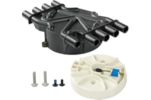 FOVLWYT Ignition Distributor Cap and Rotor Kit for Chevy GMC Cadillac V8 5.0L 5.7L Compatible Part Number DR474 DR331 Brass Terminals Performance Distributor Cap