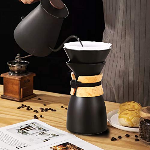 DHPO Artisan Series Pour Over Ceramic Coffee Maker Set with Durable