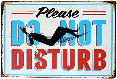 DO NOT DISTURB Metal Motto Plaque Retro Tin Sign for room party holiday wall art decor display