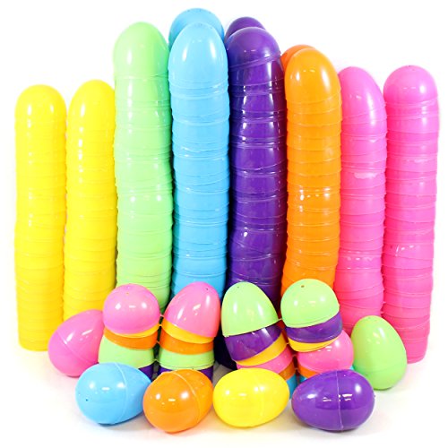 144-count plastic easter eggs for kids, assorted colors