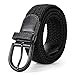 JASGOOD Braided Canvas Stretch Belt Elastic Casual Belt for Women Men and Junior 1.3 Inches Wide, Suit for Waist Size 34-41 Inches, A-Black…