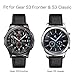 SWEES Leather Bands Compatible for Galaxy Watch 3 45mm & Gear S3 Frontier & Classic and Galaxy Watch 46mm, Genuine Leather 22mm Strap Replacement Wristband for Samsung Gear S3 Smartwatch, Black