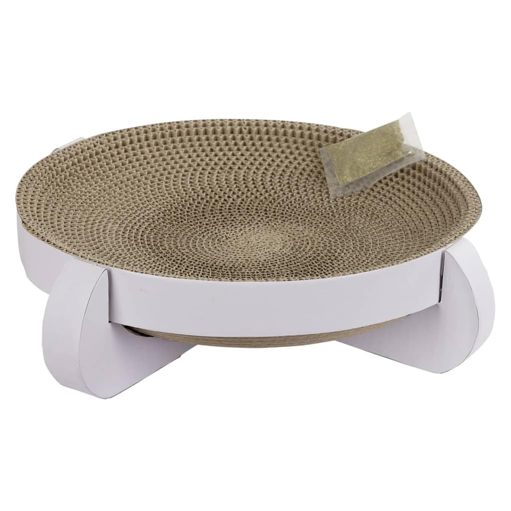 Kerbl Scratching Bed with Catnip, 35 x 35 x 10 cm, Platinum White