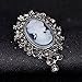 Pink-day Vintage Cameo Victorian Crystal Wedding Party Women Pendant Brooch Pin Jewelry (Silver)