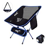 NiceC Ultralight Portable Folding Camping Backpacking Chair Compact & Heavy Duty Outdoor, Camping, BBQ, Beach, Travel, Picnic, Festival with 2 Storage Bags&Carry Bag (Blue)