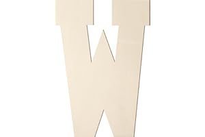 HOMENTHUS Wooden Letters 12 Inch, Large Wooden Letter W Shape Cutout Big Unfinished Vintage Sports Varsity Style Wood Alphabet Letters for Wall Decor Nursery Name Painting Crafts Party Room Home Decoration