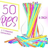 Glow Sticks Bulk Necklaces Headband Party Colored Glow In The Dark Party Supplies Toys Necklaces For Kids Bracelet Bulk Supply Lights Glowing Bracelets Glow Sticks Multicolor (Total 100 Pcs 7 Colors)