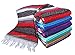 Threads West Premium Large Heavyweight Mexican Falsa Blanket, Serape Stripe Yoga Blanket (72” X 52”)
