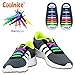 Coolnice No Tie Shoe Laces for Kids Men and Women - Waterproof Silicone Flat Elastic Athletic Running Shoelaces with Multicolor for Sneaker Boots Board and Casual Shoes
