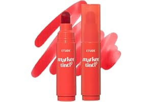 ETUDE Dear Darling Marker Tint #3 Apple Candy (5g) | Hydrating & Long Lasting Lip Stain | High Pigmented Lip Maker with Easy Drawing Tip | Korean Daily Lip Tint, Korean Makeup, Kbeauty