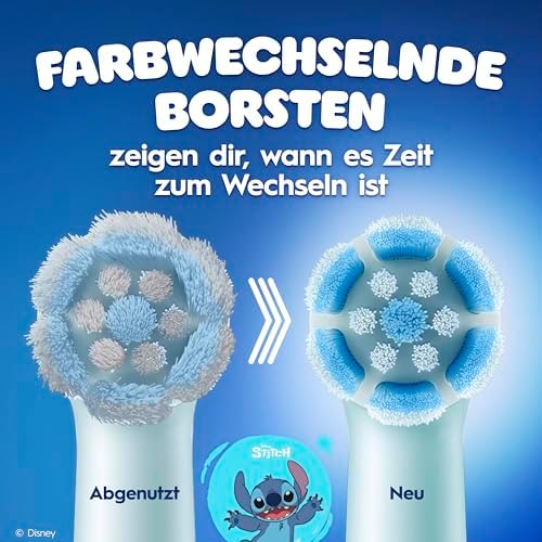iO Aufsteckbürsten Kids 6+ Disney Stitch, Blau, 8 Stück