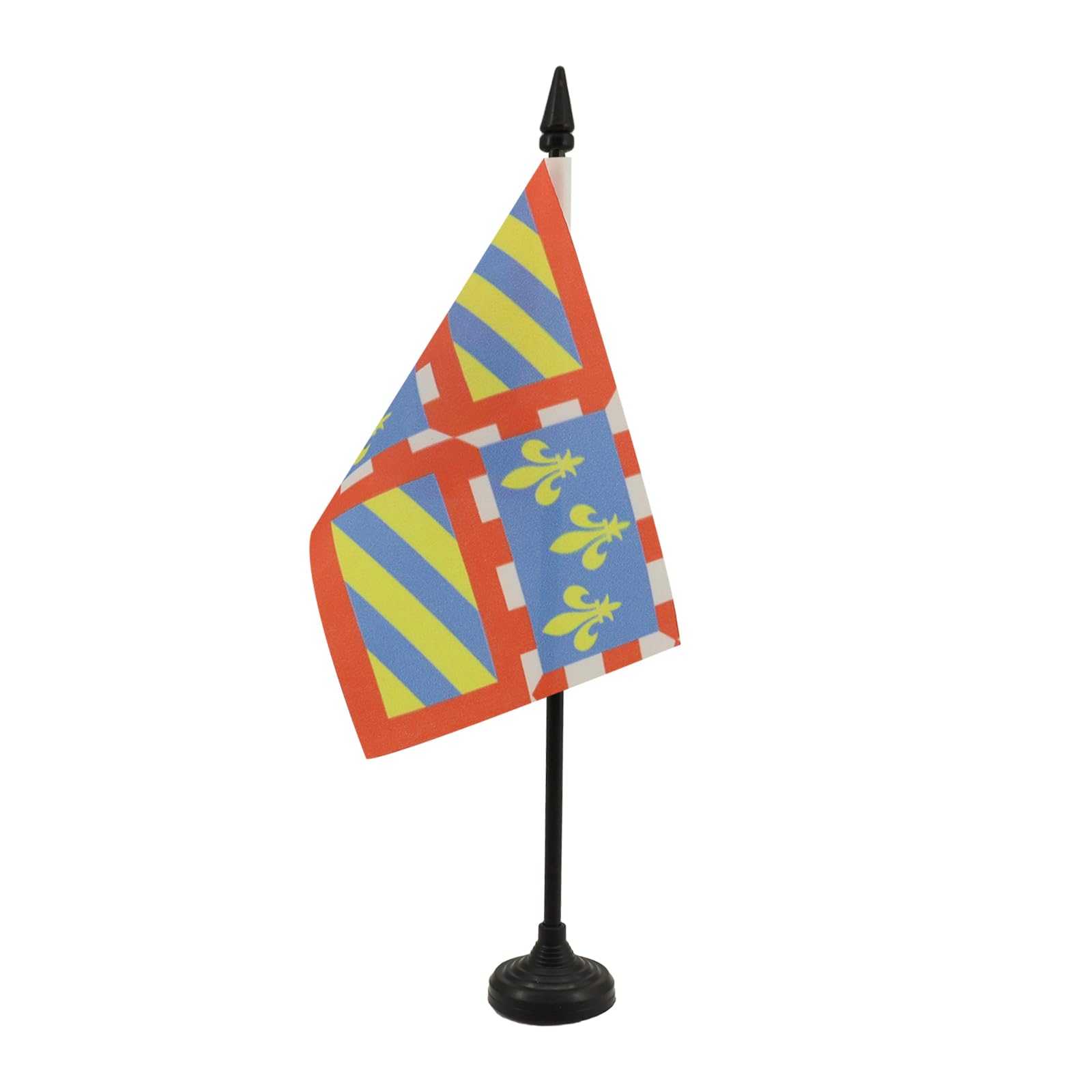 AZ FLAG - Burgundy Table Flag 4'' x 6'' - French region of Bourgogne Office Mini Banner 100% Polyester 15 x 10 cm - Mini Desk Flag with 10'' Pole and Black Plastic Base — image 1
