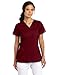Dickies Scrubs Women's Gen Flex Junior Fit Solid Stitch V-Neck Top, Wine, Small