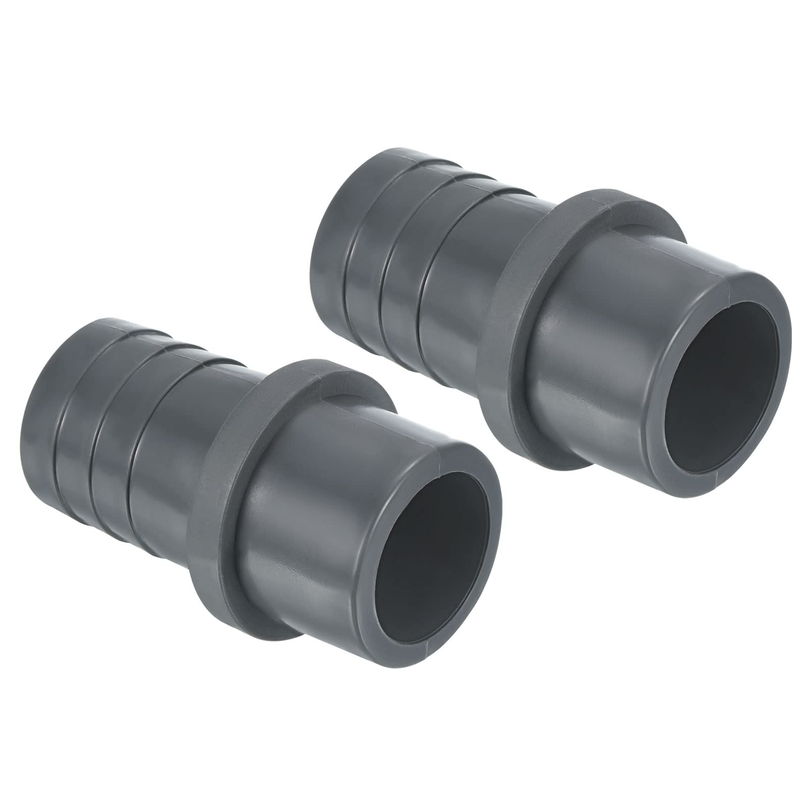 PATIKIL UPVC Reducer Pipe Fitting 32mm OD 30mm Barbed, 2 Pack Straight Coupling Adapter Connector, Grey