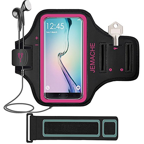 Galaxy S8+/Note 8 Armband, JEMACHE Gym Running Workout Enhanced Arm Band for Samsung Galaxy S8 Plus - Rosy