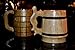 Handmade Beer Mug Oak Wood 0.6L 20oz Stainless Steel Cup Gift Natural Eco-Friendly Retro Beige