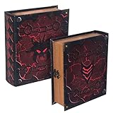 Grimoire Deck Box, Hellbent | Large Wooden Spellbook Style Fabric Lined Deck or Cube Box for MTG, Yugioh, and Other TCG | 1000+ Card Capacity