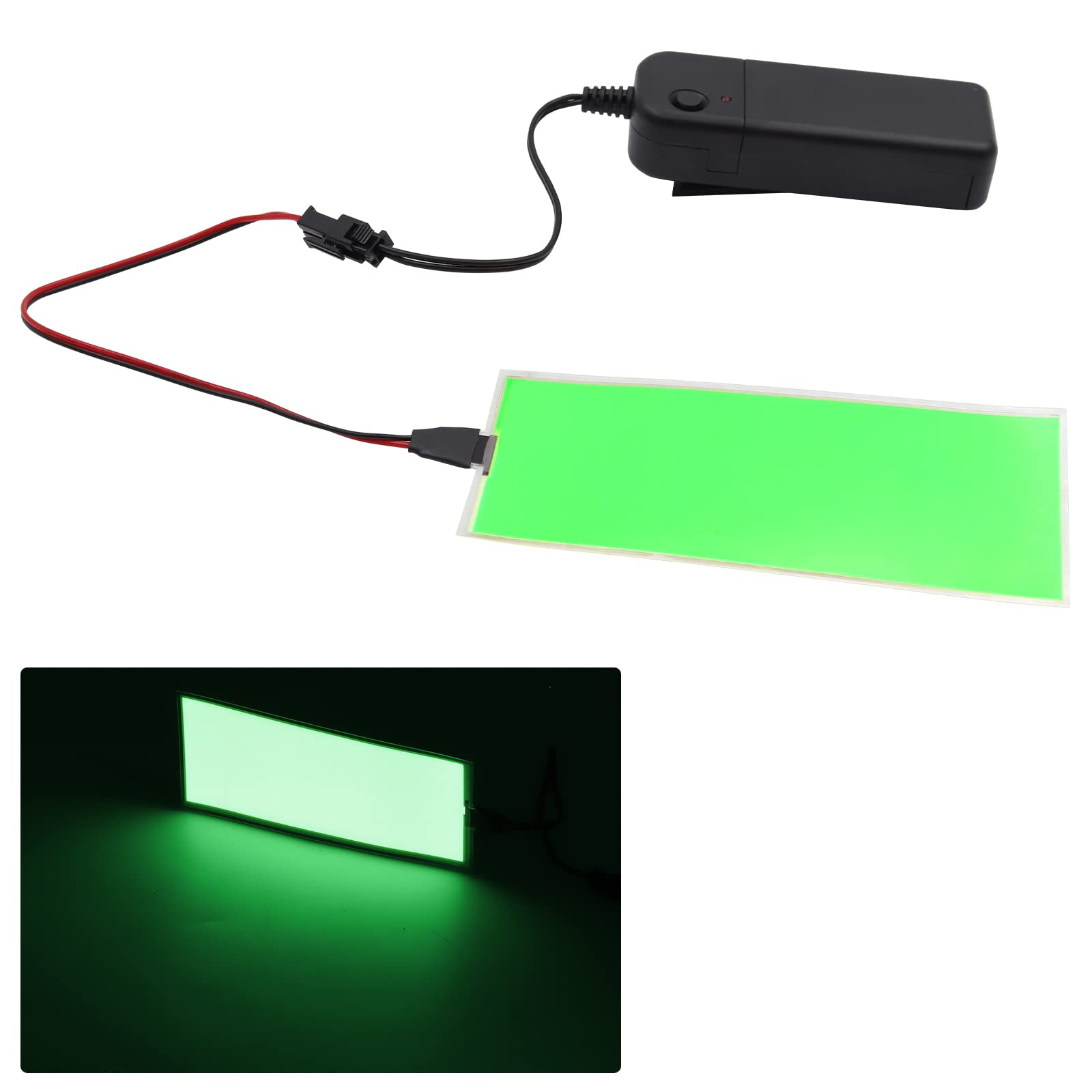 NWpangu Electroluminescent (EL) Panel Light, DIY EL Cuttable Paper Lamp Neon Light for Holiday Decoration/Cosplay/Warning, 12X5cm, Green