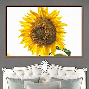 signwin Framed Canvas Wall Art Sunflower Portrait Closeup...