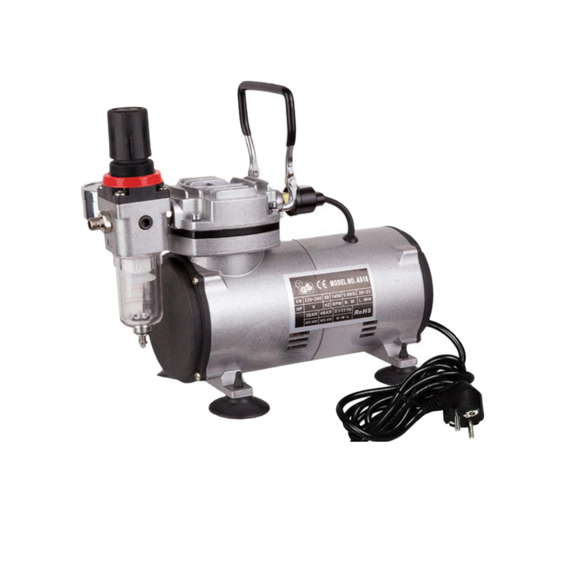 Fengda FD-18-2 Mini Airbrush Compressor, Oil-Free mini-Compressor with Regulator, Filter and Manometer.
