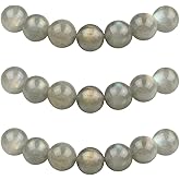 MJDCB Natural Round Stone Beads 4mm Labradorite Loose Gemstone Beads for Jewelry Making Bracelet Necklace 85pcs