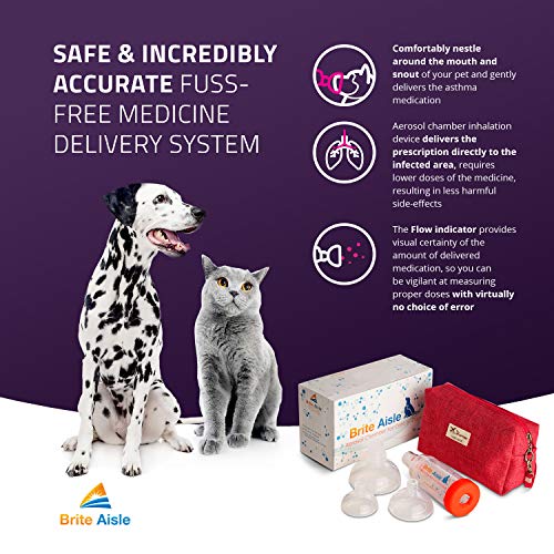 BRITE AISLE Inhaler for Dog or Cat, Aerosol Inhaler Chamber for Dogs