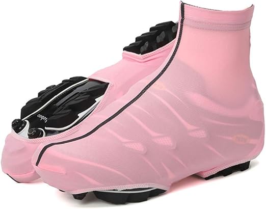 pink cycling shoe covers