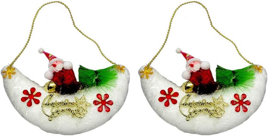 Decorazioni Natalizie Da Appendere.Amosfun Decorazioni Natalizie Da Appendere A Forma Di Luna Barca Porta Albero Di Natale 2 Pezzi Amazon It Casa E Cucina