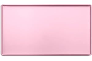 CatGuru Cat Food Mat, Small & Large Pet Food Mat, 100% Waterproof Cat Mat for Food and Water, Silicone Mat for Cat Bowls, Non-Slip Mat for Cat Food and Water Bowl or Cat Water Fountain (Small, Pink)