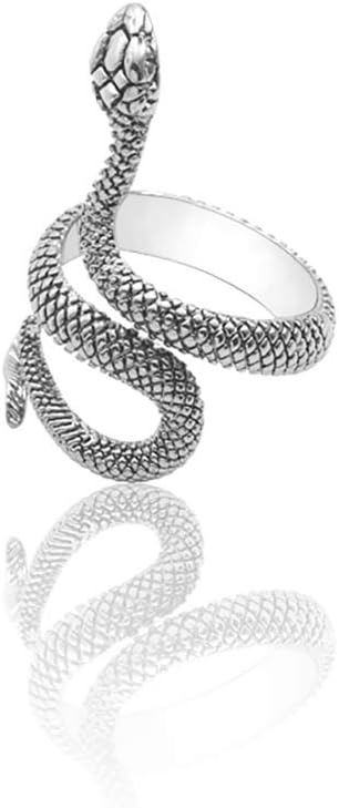 Retro Punk Exaggerated Spirit Cobra Snake Ring Fashion Animal Personality Stereoscopic Opening Adjustable Ring