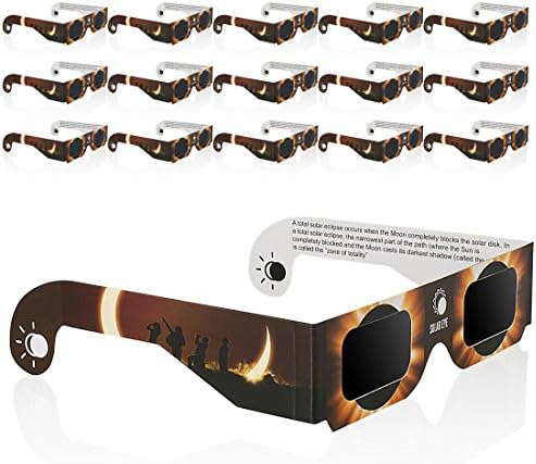 Solar Eclipse Glasses 16-Pack Sun Viewing Sunglasses Shades Safety Eye Protection CE &amp; ISO Certified Viewer Filter Blocks Total Eclipses UV Rays Infra-Red White Spectrum Light