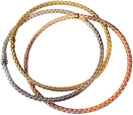 OWC Tricolor Woven Silk Rolling Bracelet