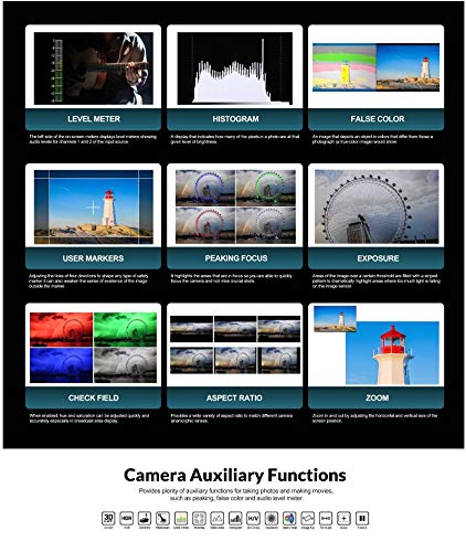 LILLIPUT H7 4K 7 inch Field Monitor Ultra Bright 1800nit HDMI Input Output 1920x1200 IPS with 3D Lut On-Camera Monitor + F970 Battery and Charger