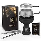 MROSENFELD Hookah Bowl Set Silicone - Premium Shisha Bowl Phunnel for Best Airflow with Hookah Tongs and Charcoal Holder for Heat Management incl. Free e-Book