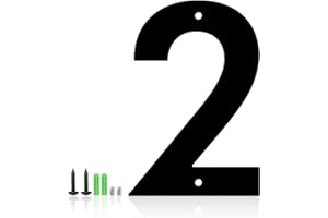 MONLYEY 4 Inches Stainless Steel Floating Door Numbers and Metal Letters – Modern Black Metal House and Mailbox Numbers, Sleek House Address Plaques for Home, Apartment, and Garden Decor (2）