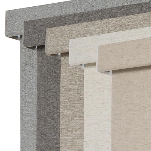 Persilux Blackout Roller Shades for Indoor Window Blinds,Cordless,Linen Fabric,Thermal Insulated Fabric UV