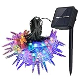 InnooLight Solar Dragonfly String Lights 21 Feet 30 LED Outdoor Christmas Trees Fairy Light, Decoration Lights for Garden, Patio, Proch, Deck, Wedding, Party and Holiday Decorations, Multi Color