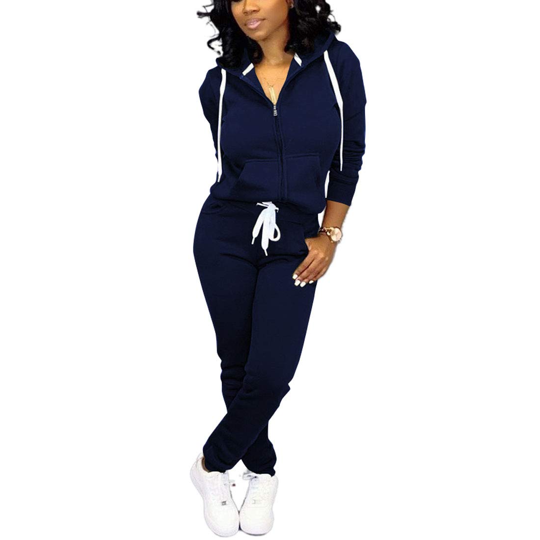 Photo 1 of * army green *
Nimsruc Two Piece Outfits For Women Jogging Suits Casual Tracksuit Long Sleeve Sweatsuit Pants Sets Dark Blue XXL
